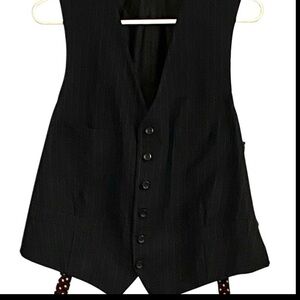 Vintage pinstriped polka dot vest waistcoat steam punk classic